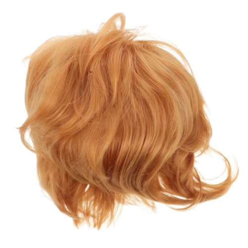 POPETPOP Männer Kurzhaar Perücke Goldene Pixie Wig Synthetische Haarprothese Kurz Gerade Stilvoll Für Party Show Alltag Cosplay von POPETPOP