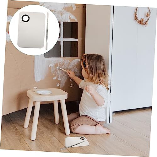 POPETPOP Make Up Mischpalette mit Spatel Mixer Silber für Foundation Blush Lippen Lidschatten Präzises Blending und Mischen für Professionelle Kosmetik Anwendung von POPETPOP