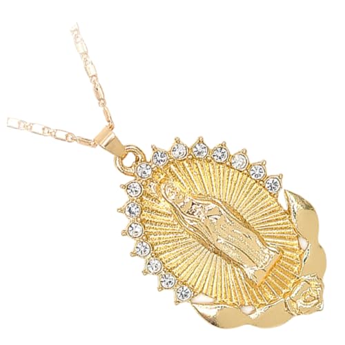 POPETPOP Mary Anhänger Halskette Damen Goldfarben Religionsschmuck Anhänger Feine Verarbeitung Elegant für Alltag Party Valentinstag von POPETPOP