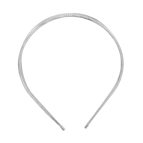 POPETPOP Mehrlagiges Metall Haarband Damen Elegant Robust Formbeständig Vielseitiger Haarschmuck für Alltag Party Hochzeit Silber Stirnband Zubehör von POPETPOP
