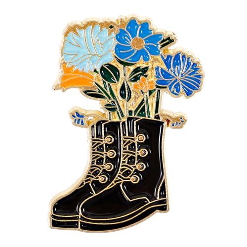 POPETPOP Metal Brooch Pin für Damen Stiefel und Blumenform Kupferfarben Langlebige Anstecknadel für Kleidung Modisches Accessoire für Hemden Pullover und Blusen von POPETPOP