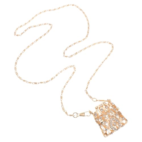 POPETPOP Mini Umhängetasche Damen Kette Clutch mit Metallakzenten Verstellbarer Taschengurt Kleine Crossbody Tasche mit Münzfach für Alltag und Party Gold von POPETPOP