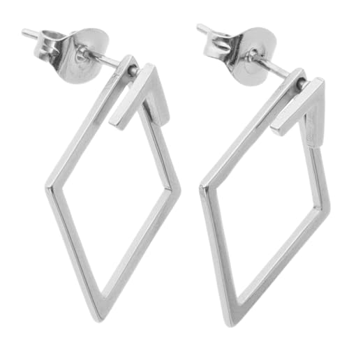 POPETPOP Minimalistische Geometrische Ohrringe Damen Kleine Rhombische Ohrstecker aus Langlebiger Legierung Eleganter Stil Vielseitig Tragbar für Alltag und Party von POPETPOP