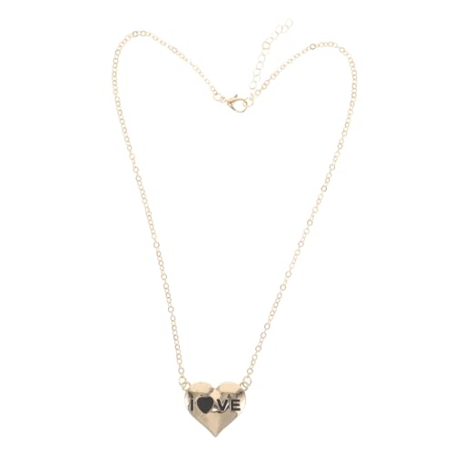 POPETPOP Minimalistische Herzanhänger Halskette Damen Zinklegierung Schmuck mit Love Clavicle Chain Elegant für Alltag Layering und von POPETPOP