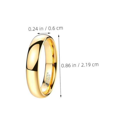 POPETPOP Minimalistischer Tungsten Ring Damen Goldfarbener Finger Schmuck Komfortabel und Robust Geeignet für Alltag Party Geburtstag Stilvoller Damenring in US von POPETPOP