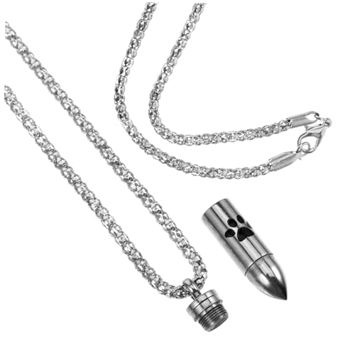 POPETPOP Moderne Tierurnen Halskette für Haustier Gedenkschmuck mit Baum Anhänger Stilvoll Schlicht Unisex Erinnerungsurne für Katzen Hunde Andenken von POPETPOP