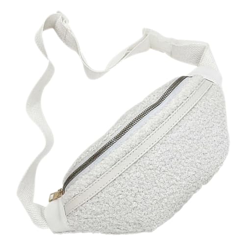 POPETPOP Modische Damen Bauchtasche aus Weichem Plüsch Verstellbarer Gurt Vielseitig Tragbar als Hüft oder Brusttasche für Alltag Sport Reisen und Freizeit Minimalistisches Design von POPETPOP