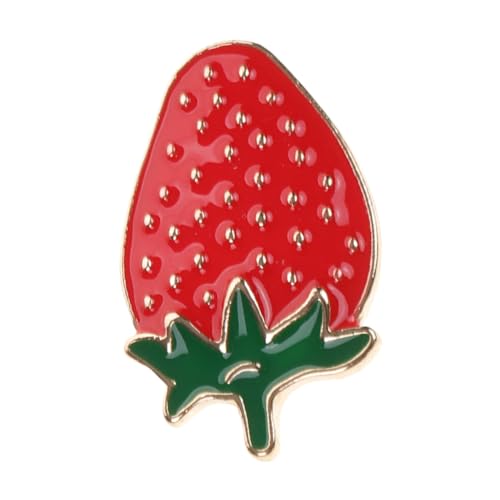 POPETPOP Modische Erdbeer Brosche aus Langlebiger Zinklegierung Niedliche Fruchtige Anstecknadel für Rucksäcke Schals und Kleidung Leichte Tragbare Schmucknadel für Studenten und Alltag von POPETPOP