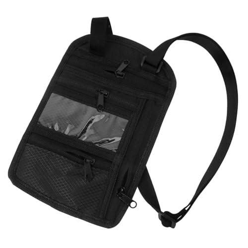 POPETPOP Multifunktionaler Reise Passhalter mit Reißverschluss RFID Sicherer Organizer für Dokumente und Tickets mit Praktischem Nackengurt Leicht und Kompakt für Männer Frauen und von POPETPOP