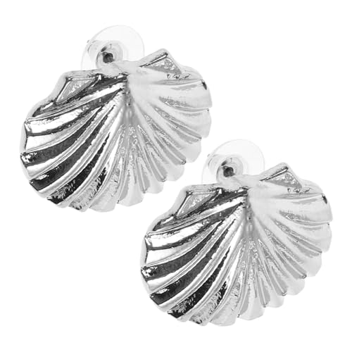 POPETPOP Muschel Ohrringe Damen Silberfarben Boho Meerjungfrau Statement Ohrhänger Leichtes Legierungsdesign Strand Schmuck für Alltag und Party von POPETPOP