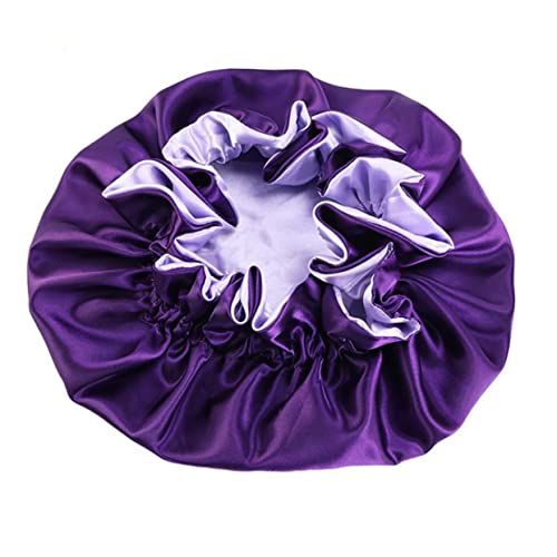 POPETPOP Nachtmütze Aus Spitze Haargummis Für Mädchen Haarbänder Für Damenhaar Mädchen Hut Kopftuch Aus Seide Haarausfall Schlafmütze Bouffant Hut Duschhaube Violett Nachts Fräulein Satin von POPETPOP