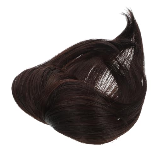 POPETPOP Natürliches Haarvolumen Topper für Frauen Synthetisches Haarteil mit Clip Unsichtbarer Haarschwund Abdeckung Leichter Haarersatz für Dünnes Haar Tiefbraun von POPETPOP