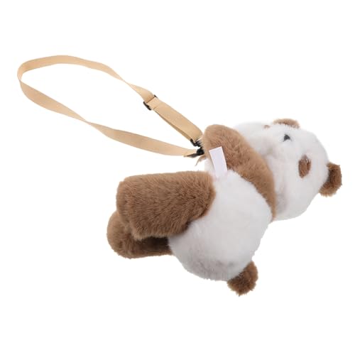 POPETPOP Niedliche Panda Plüsch Umhängetasche Kinderleichtes Vielseitiges Tier Design Crossbody Schultertasche Flauschige Tierpuppen Handtasche für Mädchen und Panda Fans von POPETPOP