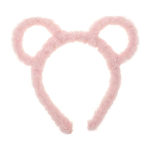 POPETPOP Niedliches Bärenohren Stirnband Haarreifen für Teenager Weiches Bequemes Haaraccessoire mit Romantischem Design für Partys Cosplay und Alltag Süßes Feminines Styling in Rosa von POPETPOP