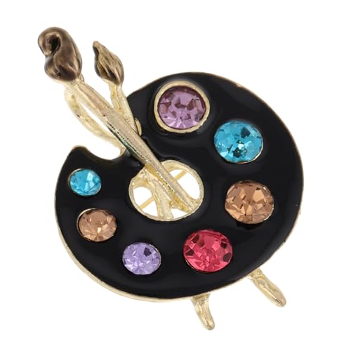 POPETPOP Öl Palette Brosche Damen Modisch Einzigartiges Design Strass Verzierung Sicherer Halt Für Anzüge Kleider Muttertag Party Accessoire von POPETPOP