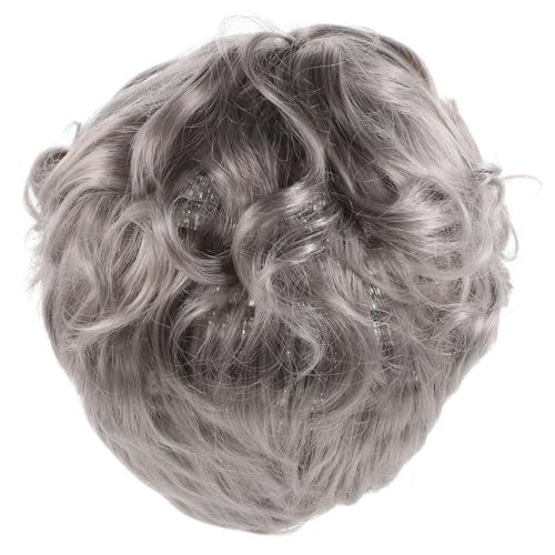 POPETPOP Old Lady Cosplay Perücke Weiß Kurz Kostüm Zubehör für Party Halloween Alltag Unisex Passend Vielseitig und Bequem von POPETPOP