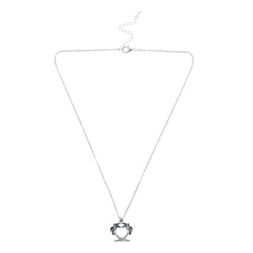 POPETPOP Opal Resin Anhänger Halskette mit Kokospalmenblatt Handgefertigter Schmuck für Frauen Tropisches Design Langlebig und Vielseitig für Alltag und Besondere Anlässe von POPETPOP