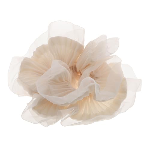 POPETPOP Organza Haargummi mit Rüschen Weicher Ponytail Halter für Damen und Mädchen Oversized Scrunchie Haarband für Hochzeit Party und Alltag Modisches Accessoire von POPETPOP