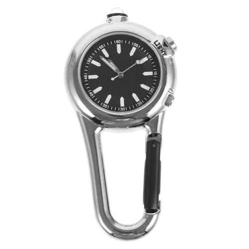 POPETPOP Outdoor wasserdichte Karabiner Uhr aus mit Clip Multifunktionale Analoge Taschenuhr für Herren zum Klettern Wandern und Rucksackreisen von POPETPOP