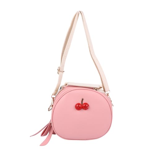 POPETPOP PU Damen Schultertasche mit Kirschmotiv Modische Crossbody Bag in Langlebig und Geräumig für Party Alltag und Geschenkidee von POPETPOP