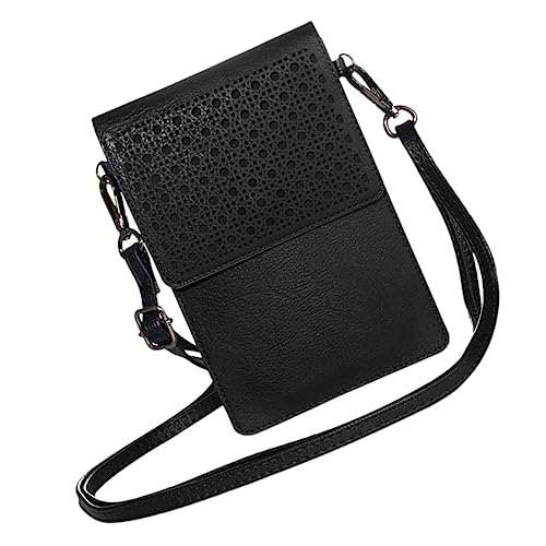 POPETPOP PU Handy Umhängetasche mit Kartenfach und Transparentem Sichtfenster Leichte Strapazierfähige Handytasche für Damen Praktische Crossbody Tasche mit Einfachem Zugriff Smartphone von POPETPOP