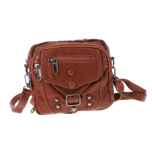 POPETPOP PU Umhängetasche Damen Retro Stil Große Kapazität Multifach Taschen Leichte Schultertasche Vielseitig Arbeit Reise Handtasche für Frauen von POPETPOP