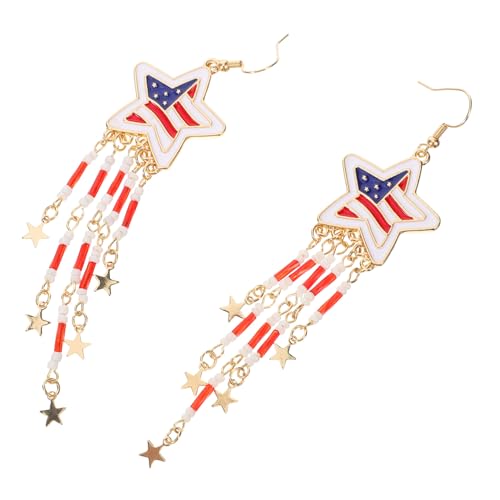 POPETPOP Patriotische Damen Ohrringe Hängend Leicht Of July Schmuck Rote Weiße Blaue US Flagge Stern Anhänger Zubehör Unabhängigkeitstag POPETPOP Patriotische Damen Ohrringe Hängend Leicht Of July Schmuck Rote Weiße Blaue US Flagge Stern Anhänger Zubehör Unabhängigkeitstag von POPETPOP