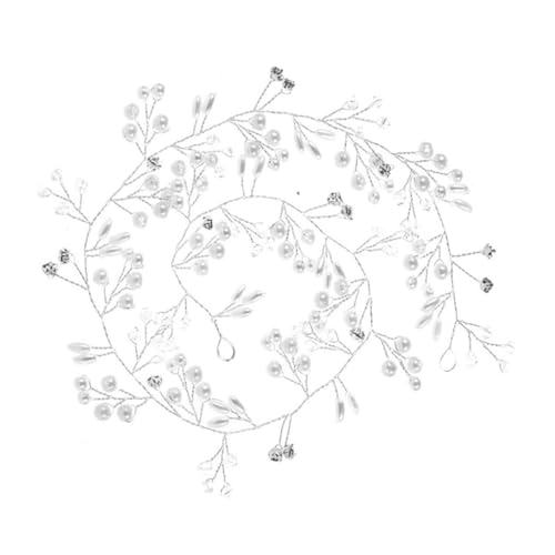 POPETPOP Perlen Haarreif Damen Braut Haarschmuck Flexibel Tragbar Glänzende Kunststoffperlen Hochzeits Accessoire Für Brautfrisuren Party Und Hochzeit von POPETPOP