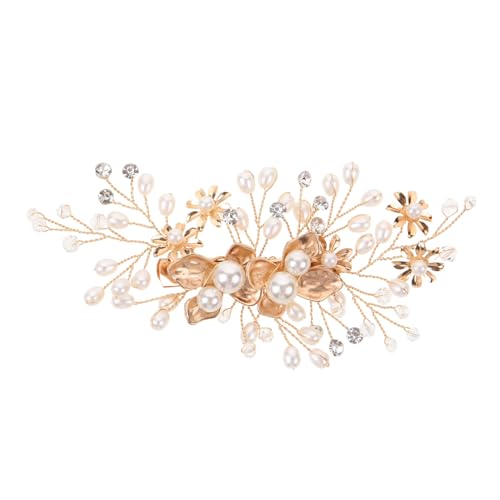 POPETPOP Perlen Haarspange Braut Haarschmuck Goldfarbener Vintage Haarklammer für Frauen Hochzeit Festliche Anlässe Elegant und Langlebig POPETPOP Perlen Haarspange Braut Haarschmuck Goldfarbener Vintage Haarklammer für Frauen Hochzeit Festliche Anlässe Elegant und Langlebig von POPETPOP