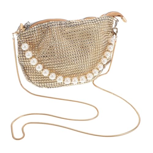 POPETPOP Perlen Handtasche Damen Clutch mit Handgriff Glänzende Abendtasche für Partys und Besondere Anlässe Stilvolle Schultertasche als Edles Accessoire von POPETPOP