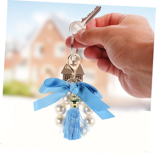 POPETPOP Perlen Schlüsselanhänger mit Schleife und Quaste Eleganter Anhänger aus Langlebiger Zinklegierung Modisches Accessoire für Damenhandtaschen Geldbörsen Autoschlüssel und von POPETPOP