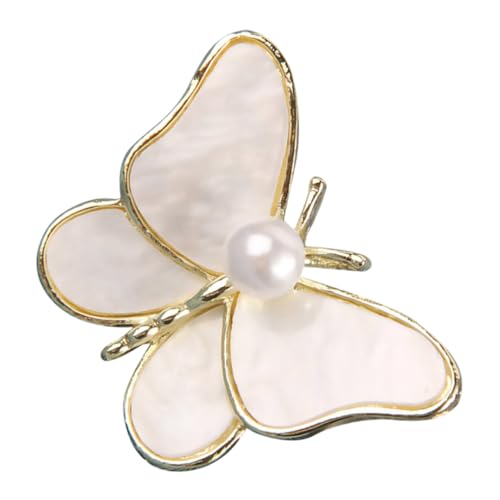 POPETPOP Perlen Schmetterling Brosche aus Muschel Kleidungspins Filigrane Schmucknadel für Jacken Rucksäcke Hüte Leicht und Tragbar Elegantes für Frauen von POPETPOP
