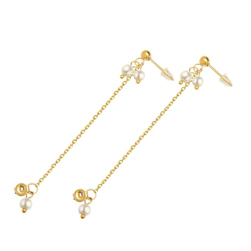 POPETPOP Perlenohrringe mit Quasten und Ketten Ohrhänger für Damen Vielseitig Kombinierbar zu Casual und Festlicher Kleidung Langlebig und Angenehm zu Tragen von POPETPOP