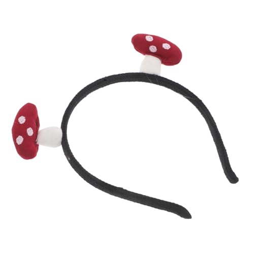 POPETPOP Pilz Stirnband für Mädchen und Damen Süßes Elastisches Haarband mit Verspieltem Design Modisches Accessoire für Freizeit Sport und Make Up Leicht und Komfortabel von POPETPOP