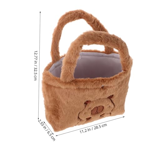 POPETPOP Plüsch Handtasche Damen Furry Tote Bag Flauschig Cartoon Design Casual Schultertasche Leicht Für Alltag Shopping Freizeit von POPETPOP