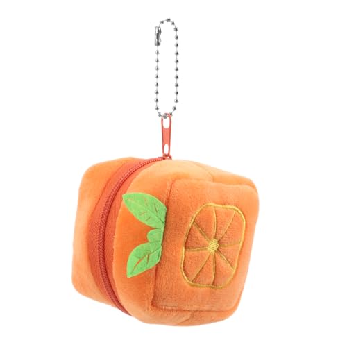 POPETPOP Plüschgeldbörse Für Damen Mini-Make-up-Organizer Flauschige Lippenstifttasche Orangefarbene Plüschgeldbörse Mini-geldbörse Für Damen Make-up-Tasche Mädchengeldbörse von POPETPOP