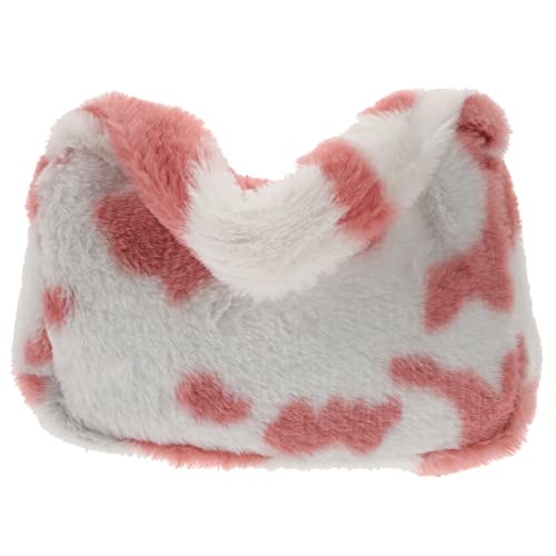 POPETPOP Plüsch Umhängetasche Damen Kleines Retro Schultertasche Weiches Fell Handtasche für Frühling Herbst Winter Alltag Shopping Reise von POPETPOP