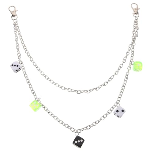 POPETPOP Punk-belt Kette Mit Kunststoff-würfel-anhänger Für Männer Und Frauen Hosegurt-kette Zur Verschönerung Jeder Garderobe Transparentes Design Leicht Und Tragbar Für Jeden Anlass von POPETPOP