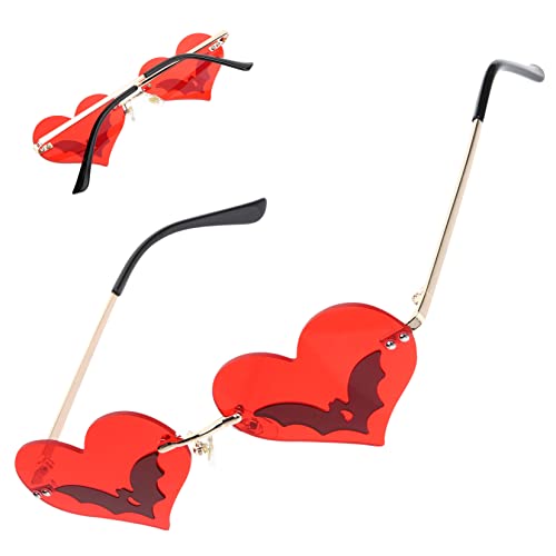 POPETPOP Randlose Herzform Sonnenbrille Partybrille Unisex Modeaccessoire Vintage Stil Für Festivals Strand Alltag von POPETPOP