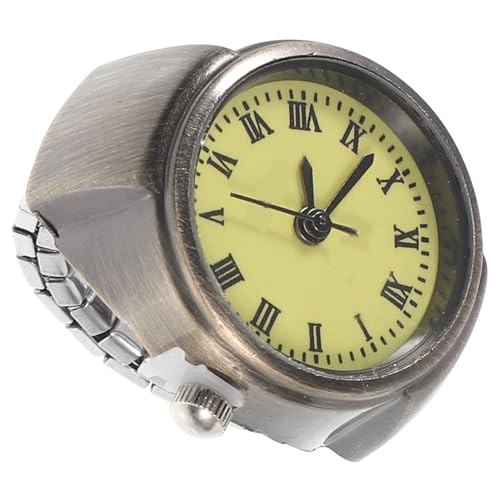 POPETPOP Retro Ringuhr mit Römischen Ziffern Stilvolle Fingeruhr als Modischer Schmuckring für Damen und Herren Langlebig und Kreativ Perfektes Accessoire für Altersgruppen von POPETPOP