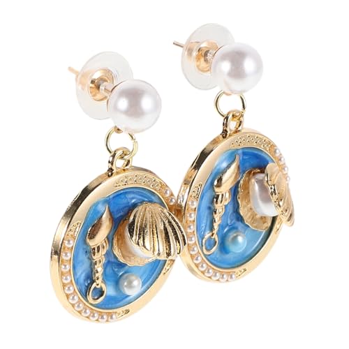POPETPOP Retro Statement Damen Ohrringe Leichtes Legierungs Design Muschel Tropfen Ohrschmuck für Alltag und Besondere Anlässe Boho Vintage Stil von POPETPOP