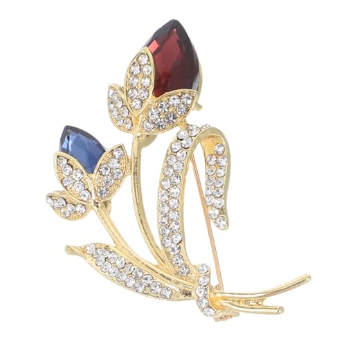 POPETPOP Rhinestone Blütenbrosche Retro Anstecknadel mit Exposure Funktion für Damen Vielseitiger Schmuck für Hochzeit Büro und Festliche Kleidung von POPETPOP