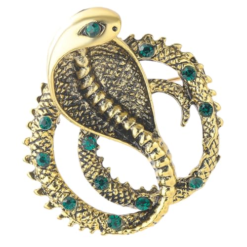 POPETPOP Rhinestone Brosche Damen Anstecknadel Schlange Design aus Langlebiger Legierung Vintage Kleidungs Schmuck für Party Businessball und Konzert Modischer Lapel Pin für Strickjacke von POPETPOP