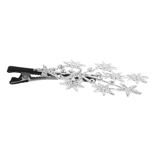 POPETPOP Rhinestone Haarclip Stern Design Glitzernde Haarnadel für Damen Mädchen Vielseitige Haarspange zum Fixieren von Dutt und Zöpfen Langlebiges Haaraccessoire Silber von POPETPOP