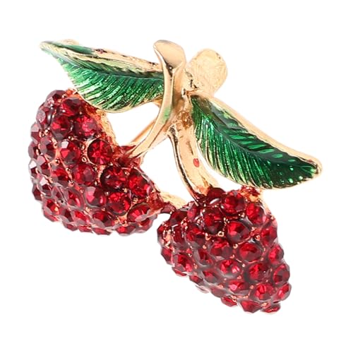 POPETPOP Rhinestone Strassbrosche Erdbeere Damen Sicherheitsnadel Anstecknadel Modisches Accessoire für Kleidung und Rucksäcke Vintage Frauen Schmuck Pin von POPETPOP