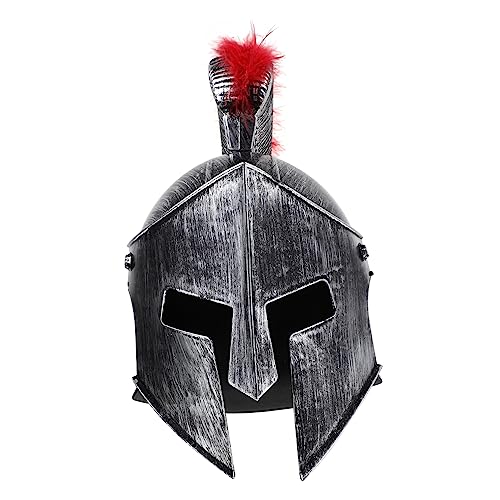 POPETPOP Römischer Soldatenhelm Cosplay Helm für Erwachsene Antiker Gladiatoren Helm mit Hörnern für Karneval Halloween Kostümparty und Fotoshootings von POPETPOP