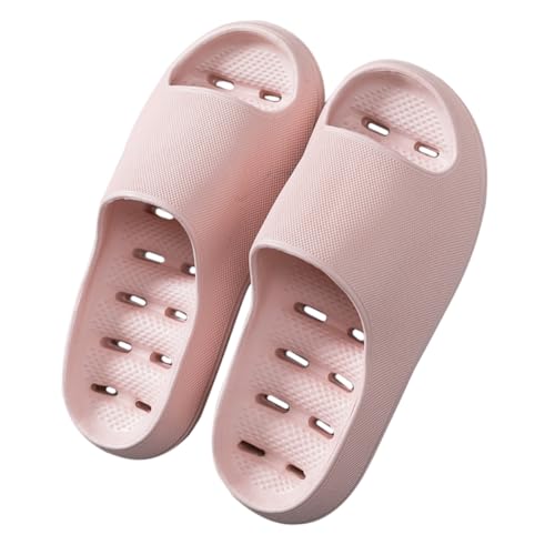 POPETPOP Rutschfeste Damen Badeschuhe aus Langlebigem PVC Schnell Trocknende Atmungsaktive Hausschuhe für Bad Spa Hotel und Outdoor Wiederverwendbare Slipper in Rosa von POPETPOP