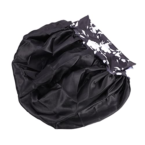 POPETPOP Duschhaube aus Satin Schlafmütze Mützen für schwarz groß Duschhauben Satinhaube Haarhaube für Damen Badekappe Erwachsener Nachtmütze Handtuch Hut Stirnband Frau Schal Polyester von POPETPOP