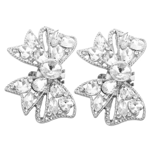 POPETPOP Schleifen Schuhclips mit Funkelnden Strasssteinen Abnehmbare Schuhdekoration Sichere Halterung für Pumps und High Heels Modischer Schuhschmuck für Damen zu Hochzeit und Party von POPETPOP