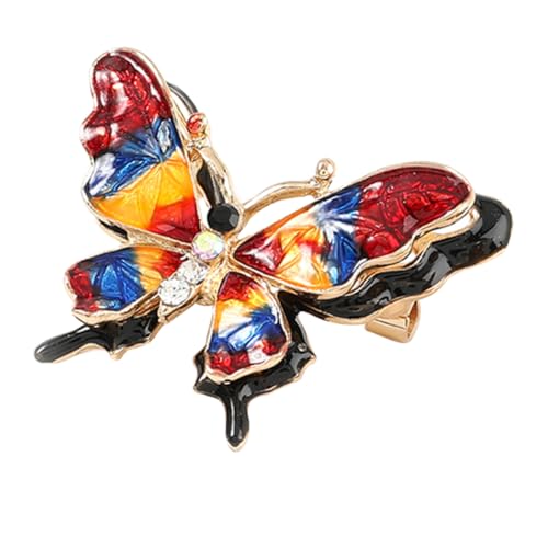 POPETPOP Schmetterling Brosche aus Hochwertiger Legierung mit Funkelnden Strasssteinen und Perlenbesatz Modisches Accessoire für Damen Vielseitig als Kleid oder Schalpin Tragbar Farblich von POPETPOP